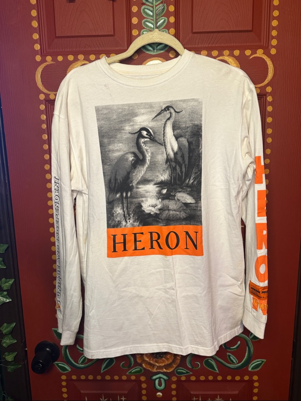 Heron Preston Off-White Tee with Black Care Tag